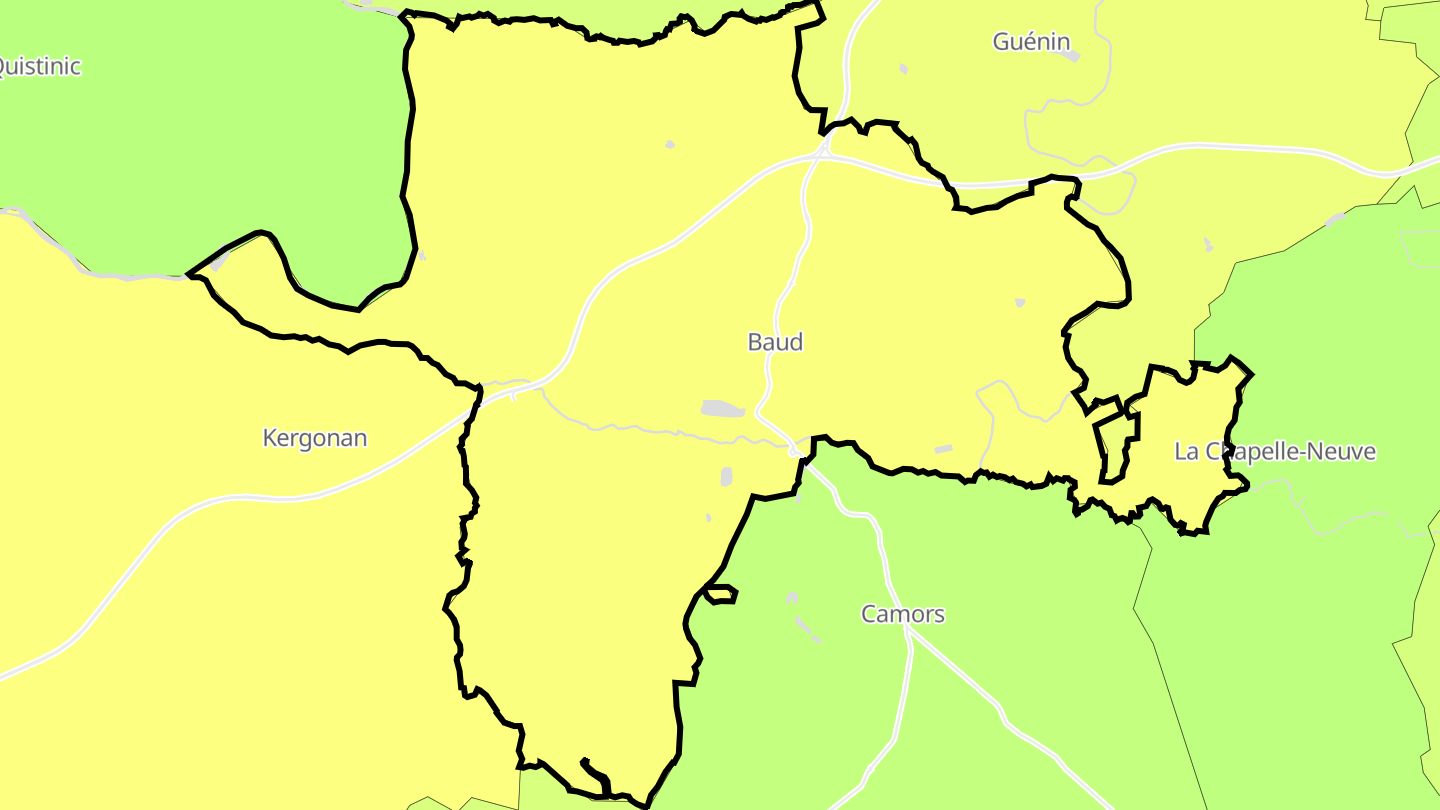 Carte des prix de l'immobilier Baud