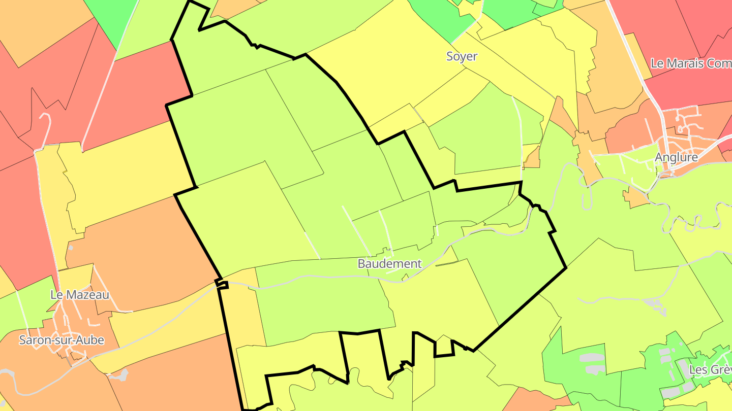 Carte des prix de l'immobilier Baudement