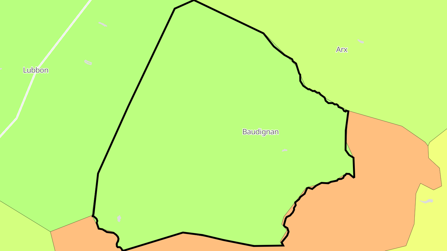 Carte des prix de l'immobilier Baudignan