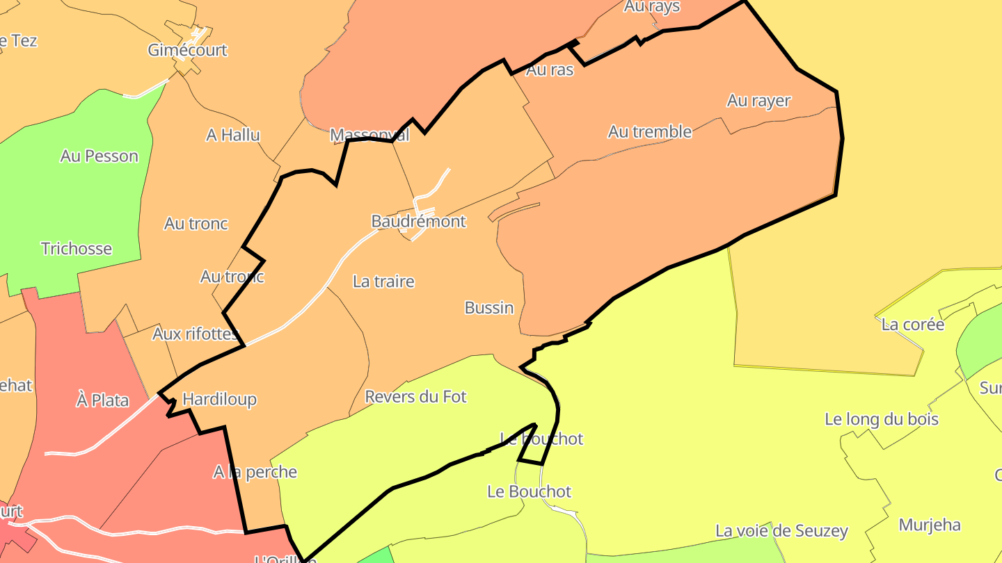 Carte des prix de l'immobilier Baudrémont