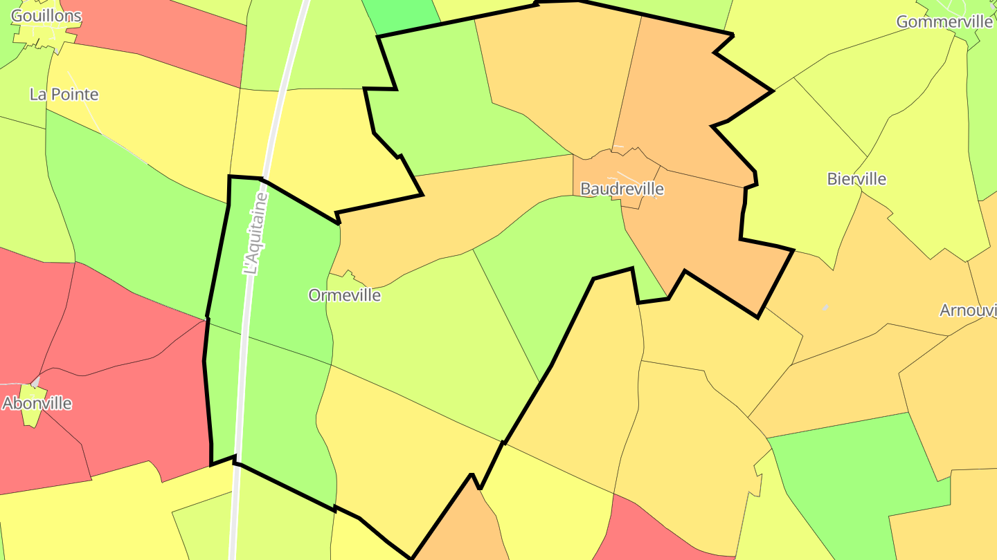 Carte des prix de l'immobilier Baudreville