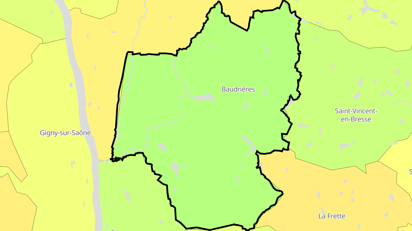 Carte des prix de l'immobilier Baudrières