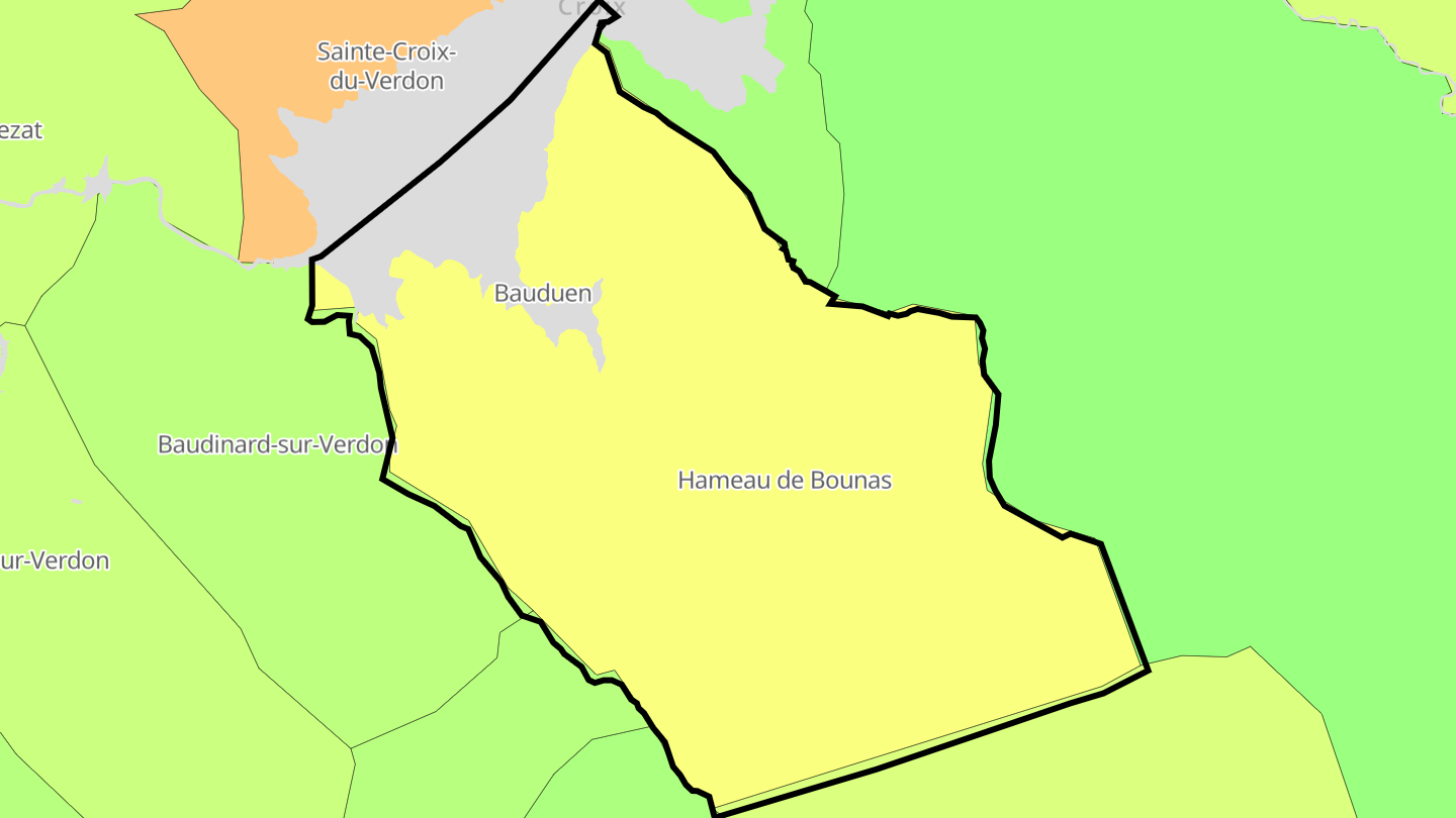 Carte des prix de l'immobilier Bauduen