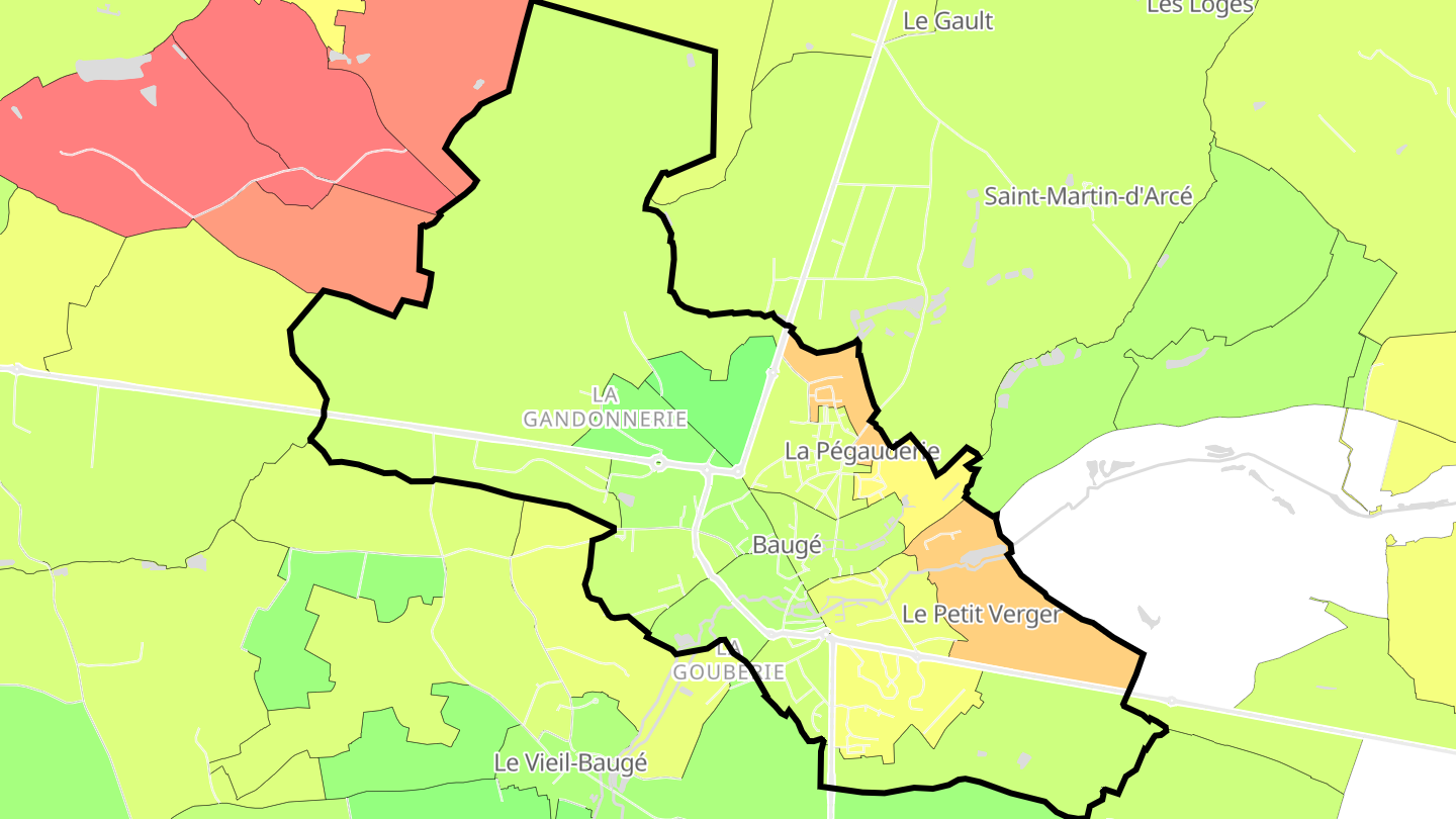 Carte des prix de l'immobilier Baugé