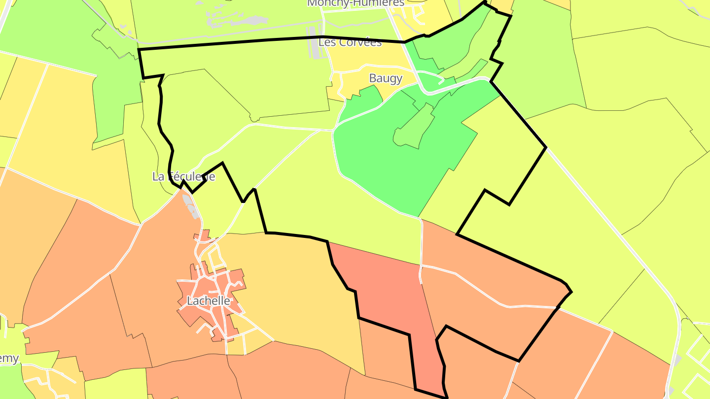 Carte des prix de l'immobilier Baugy