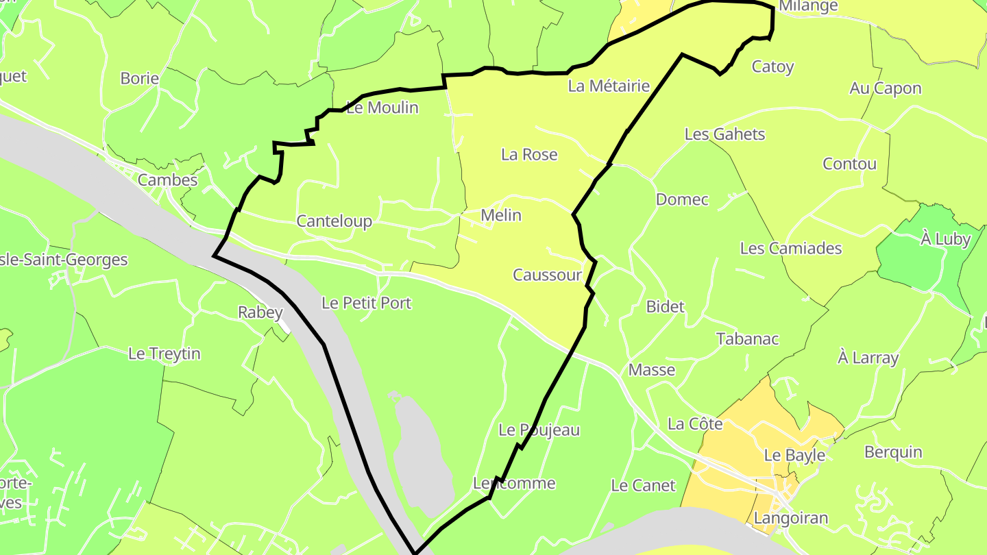 Carte des prix de l'immobilier Baurech