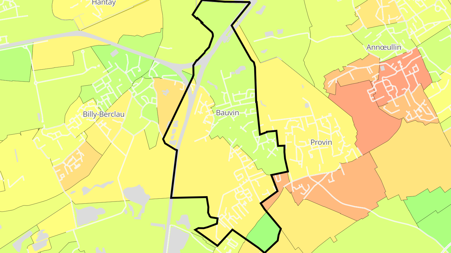 Carte des prix de l'immobilier Bauvin