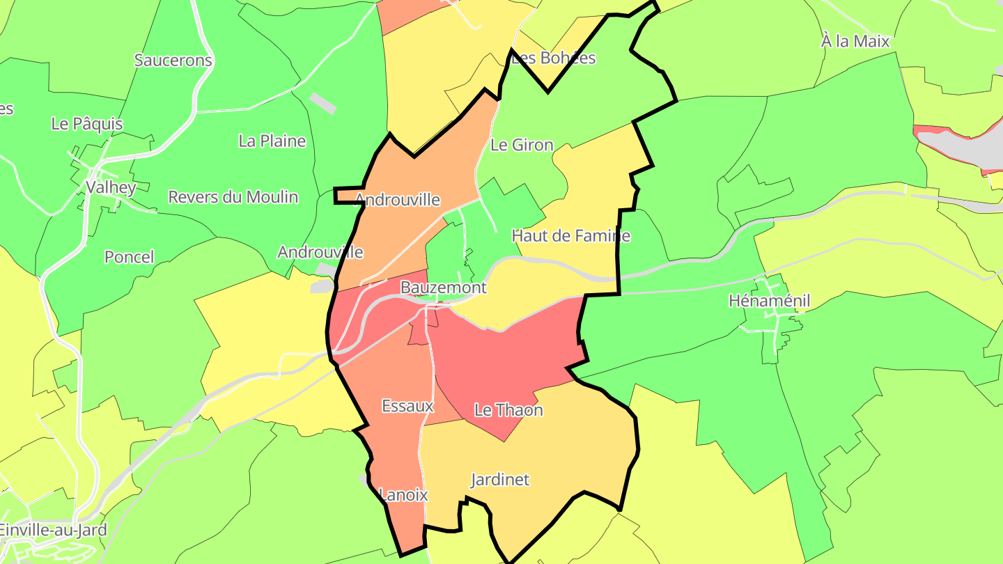 Carte des prix de l'immobilier Bauzemont