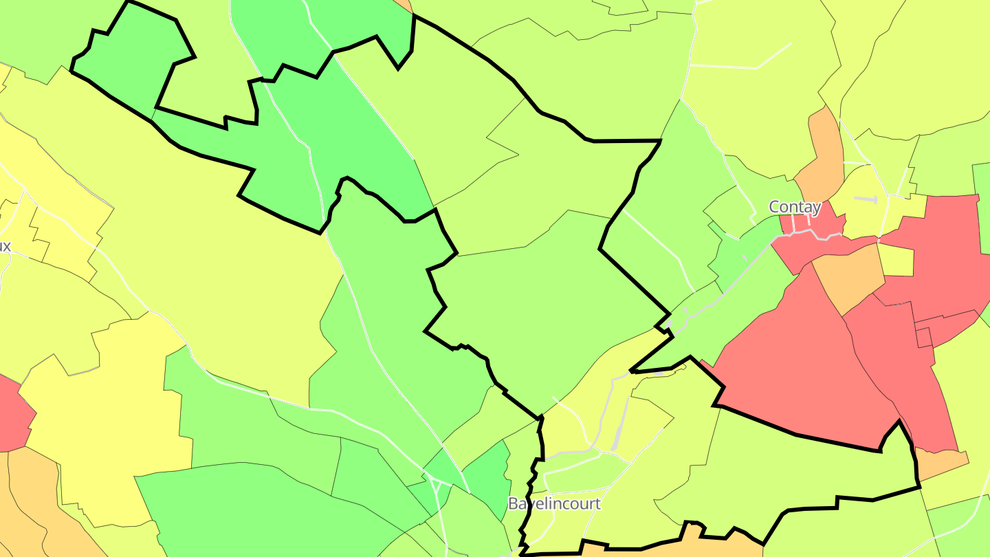 Carte des prix de l'immobilier Bavelincourt