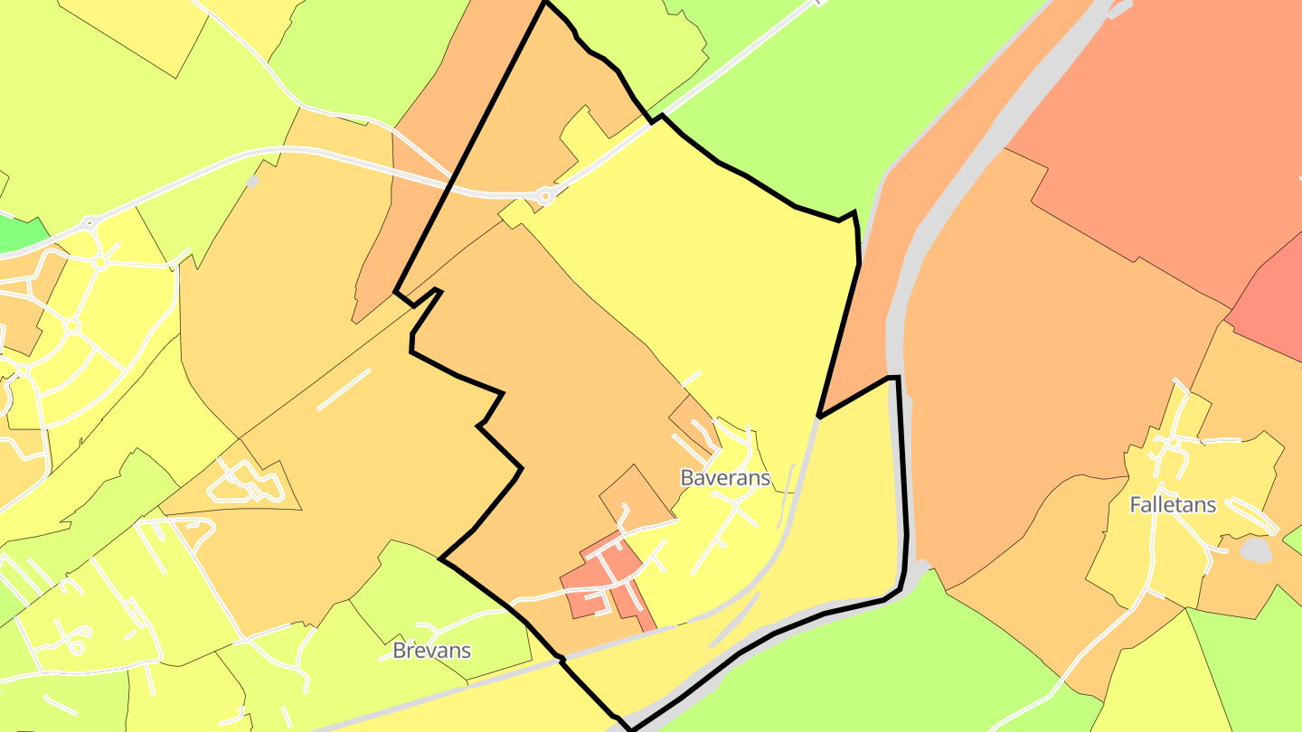 Carte des prix de l'immobilier Baverans