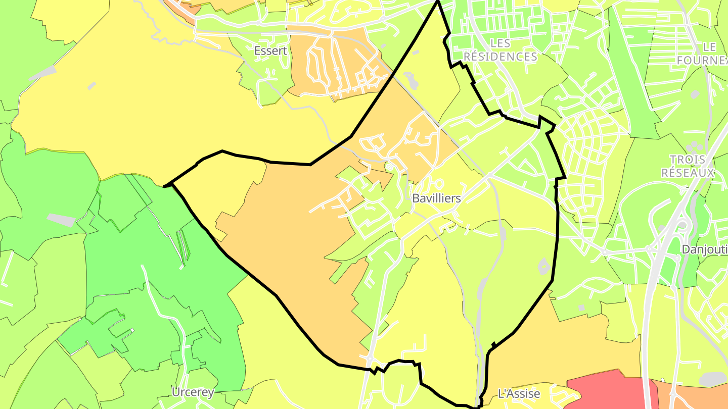 Carte des prix de l'immobilier Bavilliers
