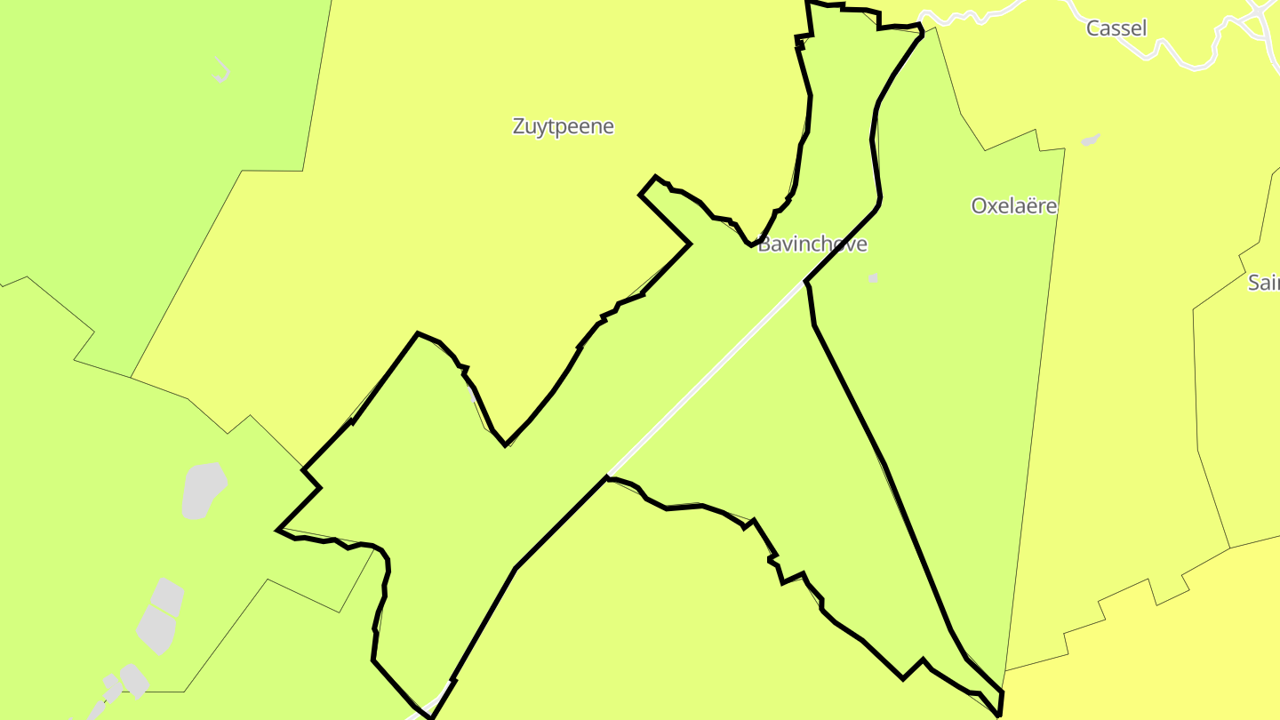 Carte des prix de l'immobilier Bavinchove
