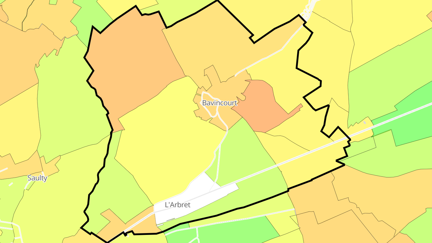 Carte des prix de l'immobilier Bavincourt