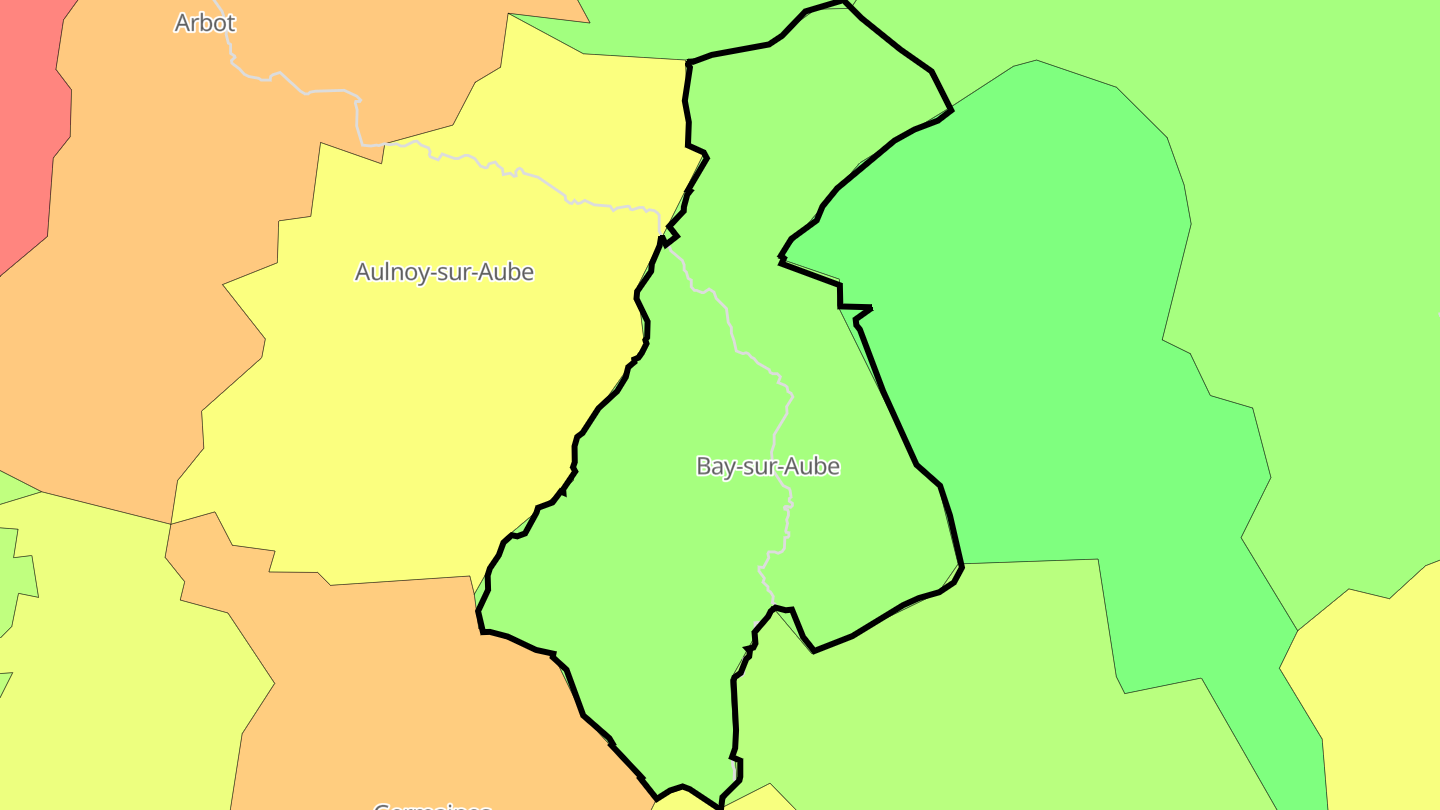 Carte des prix de l'immobilier Bay-sur-Aube