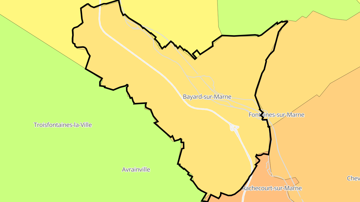 Carte des prix de l'immobilier Bayard-sur-Marne