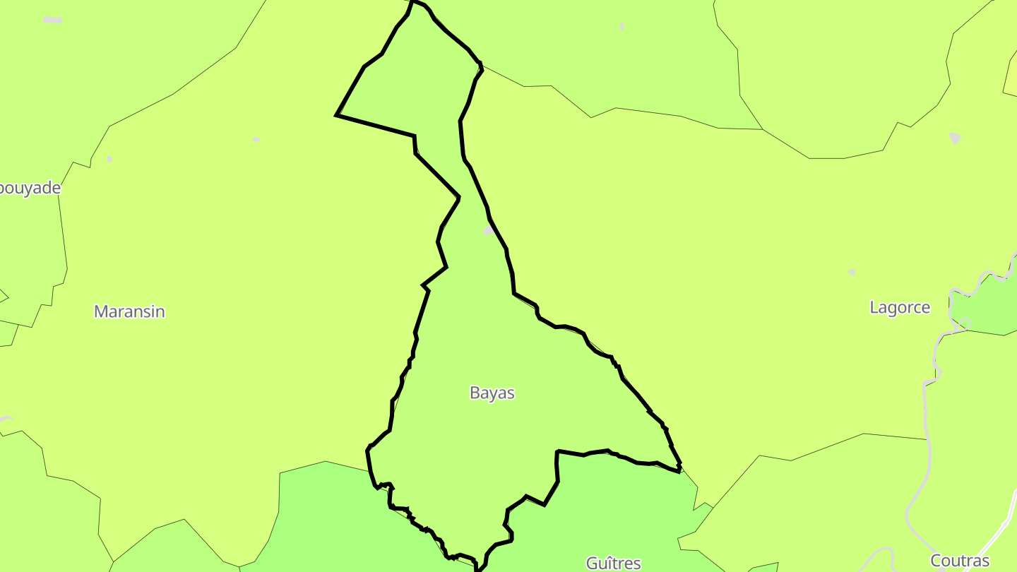 Carte des prix de l'immobilier Bayas