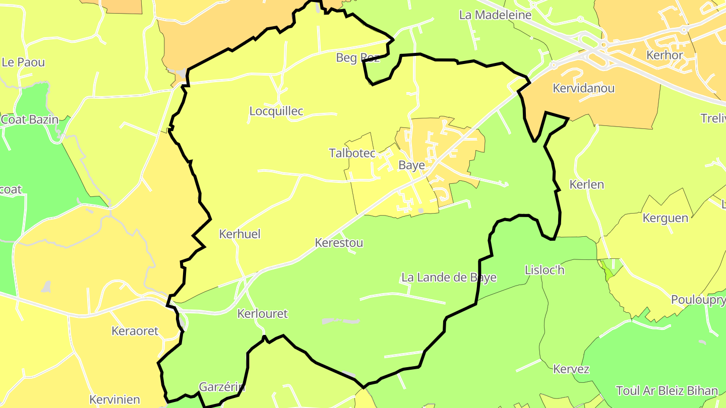Carte des prix de l'immobilier Baye