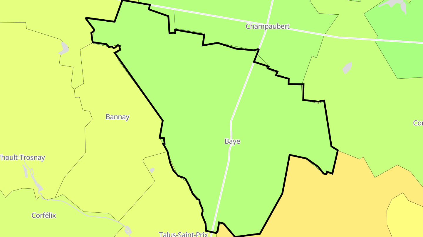 Carte des prix de l'immobilier Baye