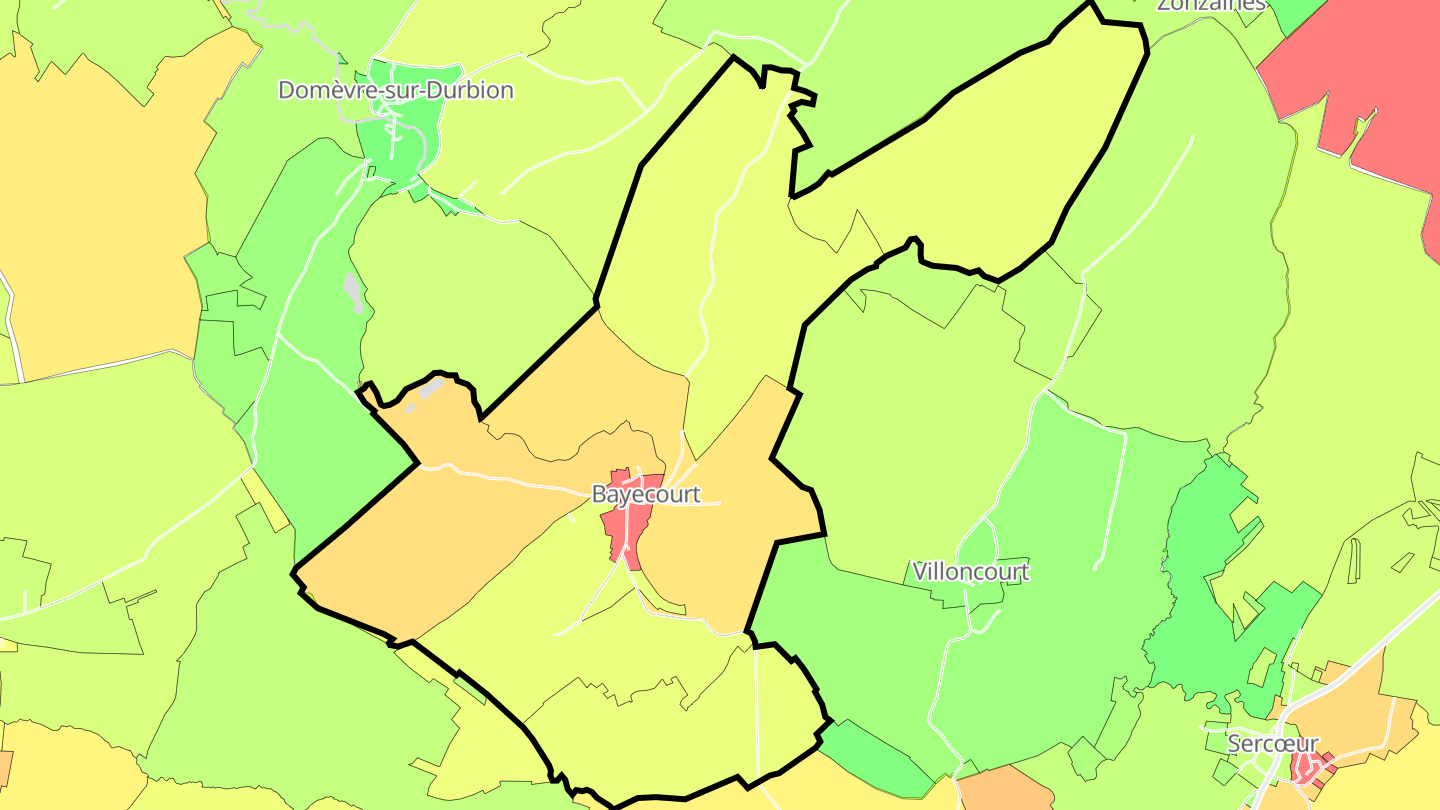 Carte des prix de l'immobilier Bayecourt