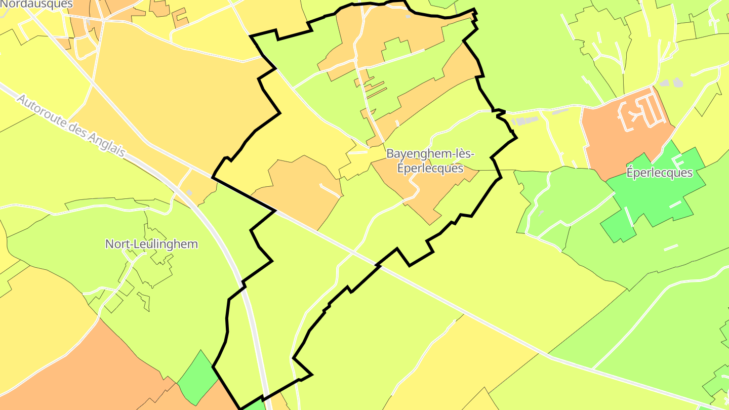 Carte des prix de l'immobilier Bayenghem-lès-Éperlecques