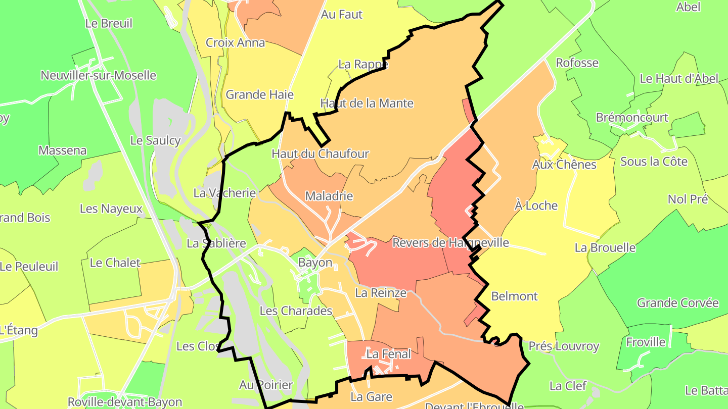Carte des prix de l'immobilier Bayon