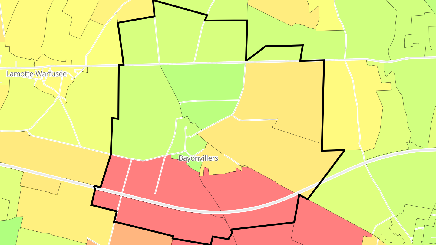 Carte des prix de l'immobilier Bayonvillers