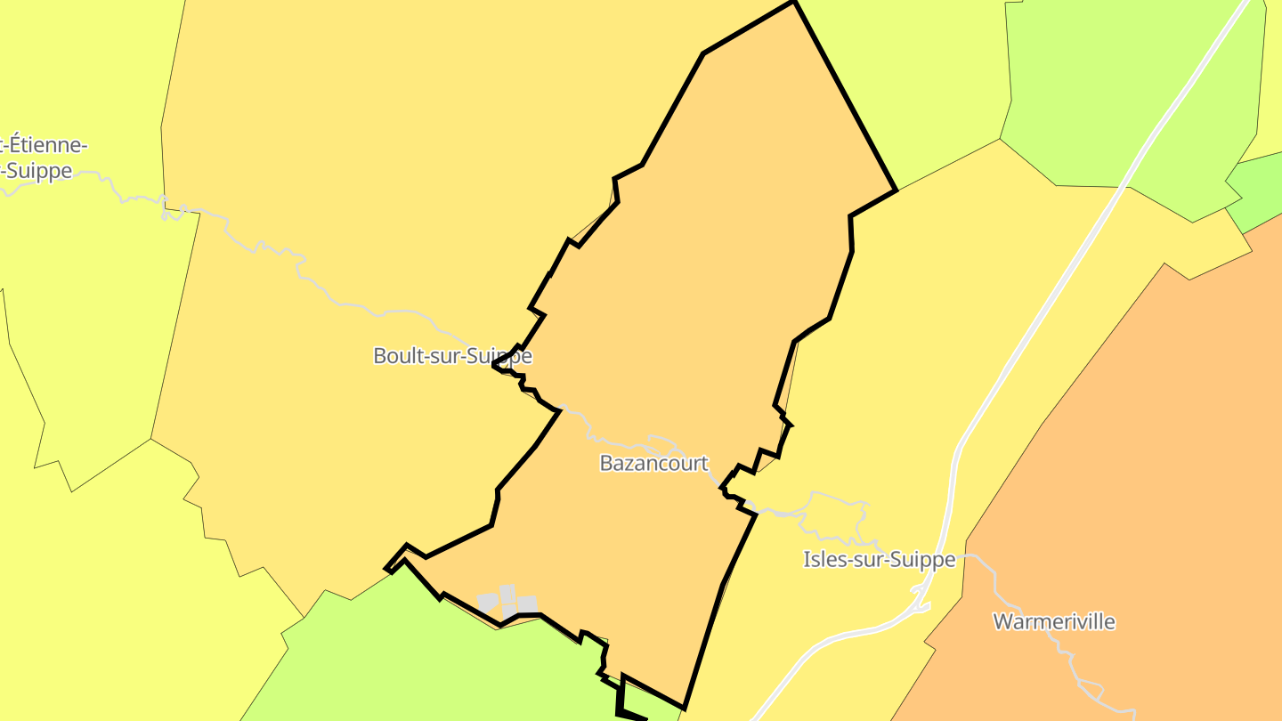 Carte des prix de l'immobilier Bazancourt