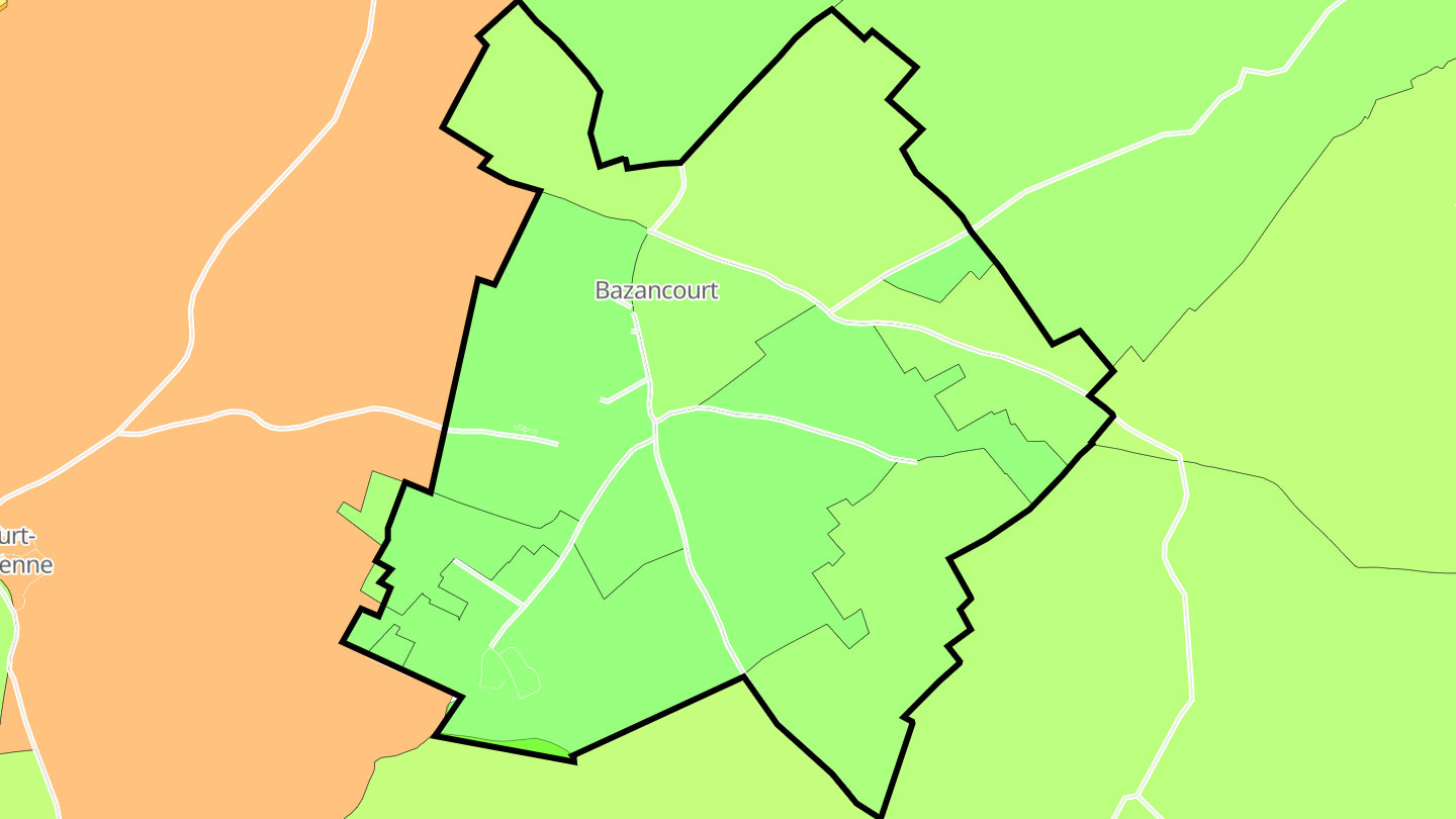 Carte des prix de l'immobilier Bazancourt