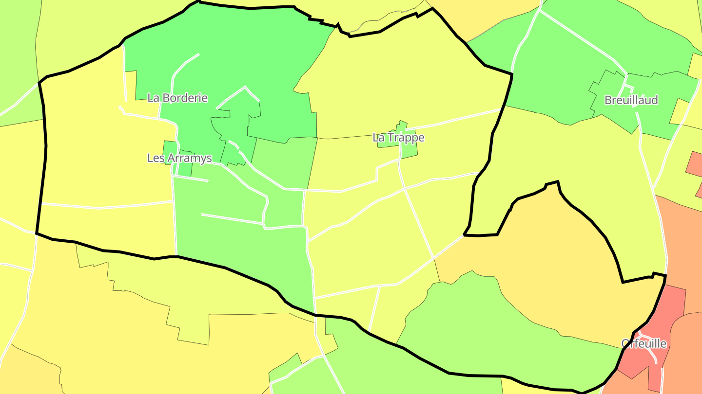 Carte des prix de l'immobilier Bazauges