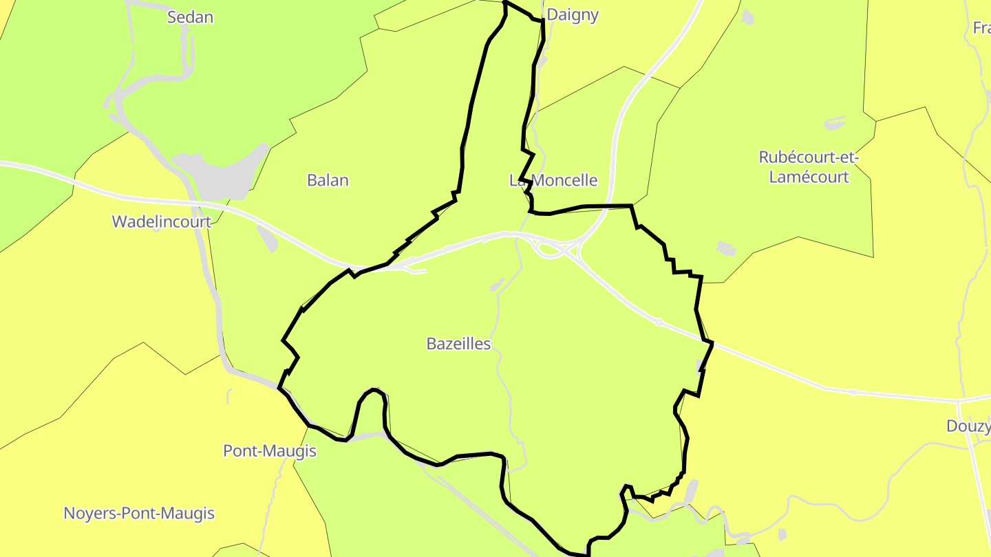 Carte des prix de l'immobilier Bazeilles