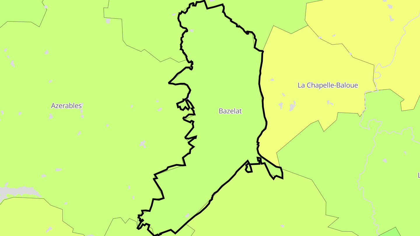 Carte des prix de l'immobilier Bazelat