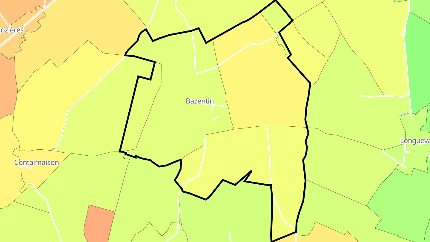 Carte des prix de l'immobilier Bazentin
