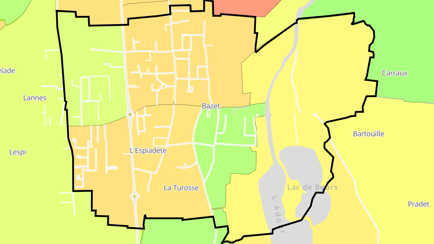 Carte des prix de l'immobilier Bazet