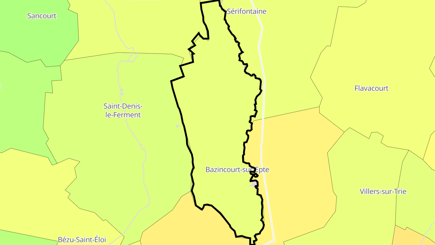 Carte des prix de l'immobilier Bazincourt-sur-Epte