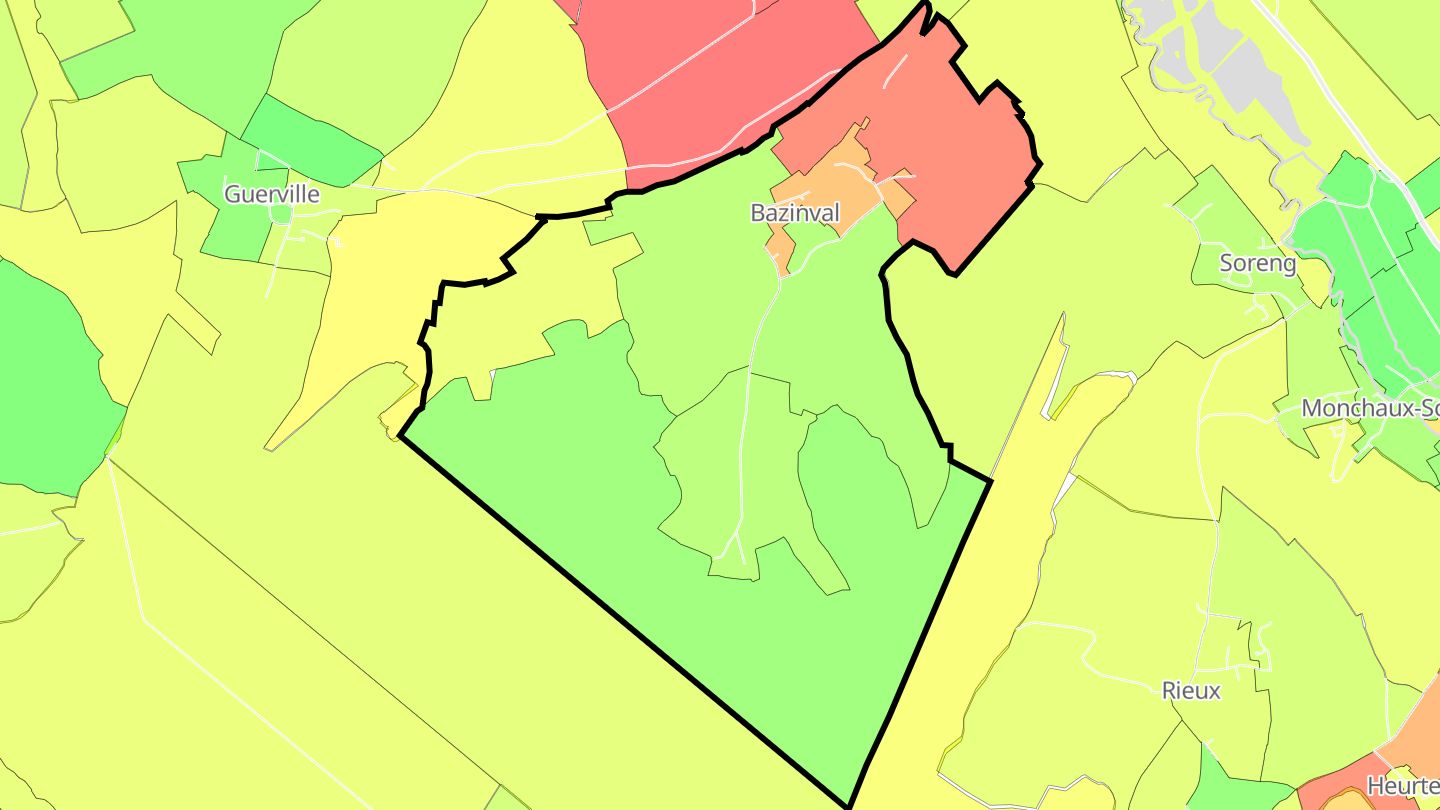 Carte des prix de l'immobilier Bazinval