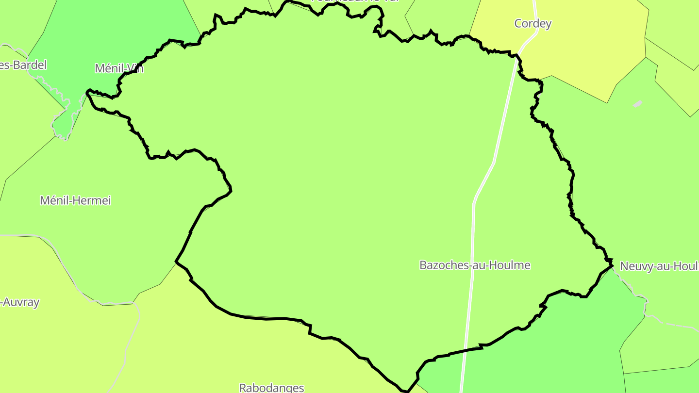 Carte des prix de l'immobilier Bazoches-au-Houlme