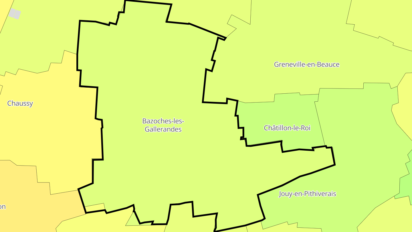 Carte des prix de l'immobilier Bazoches-les-Gallerandes