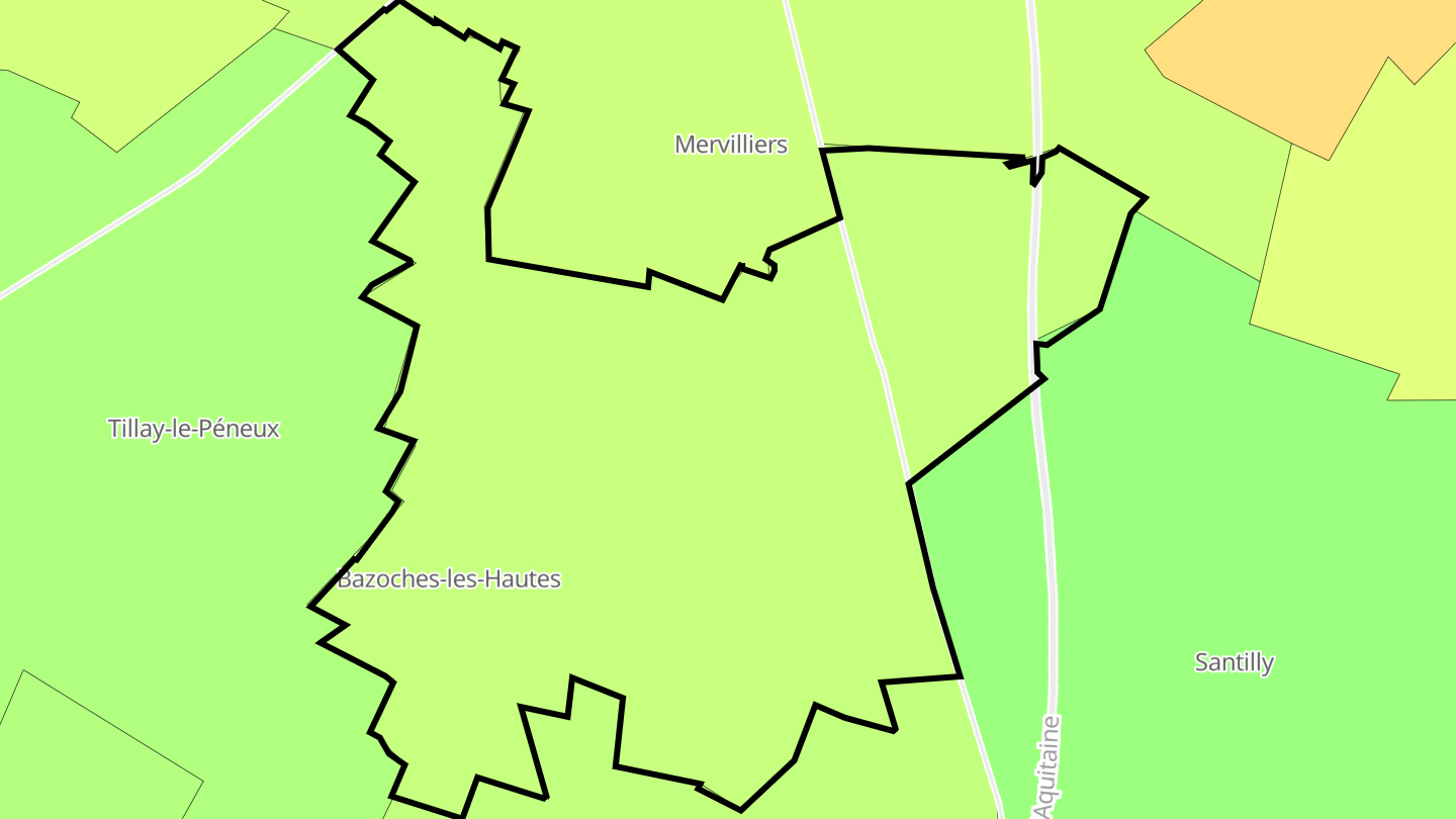 Carte des prix de l'immobilier Bazoches-les-Hautes