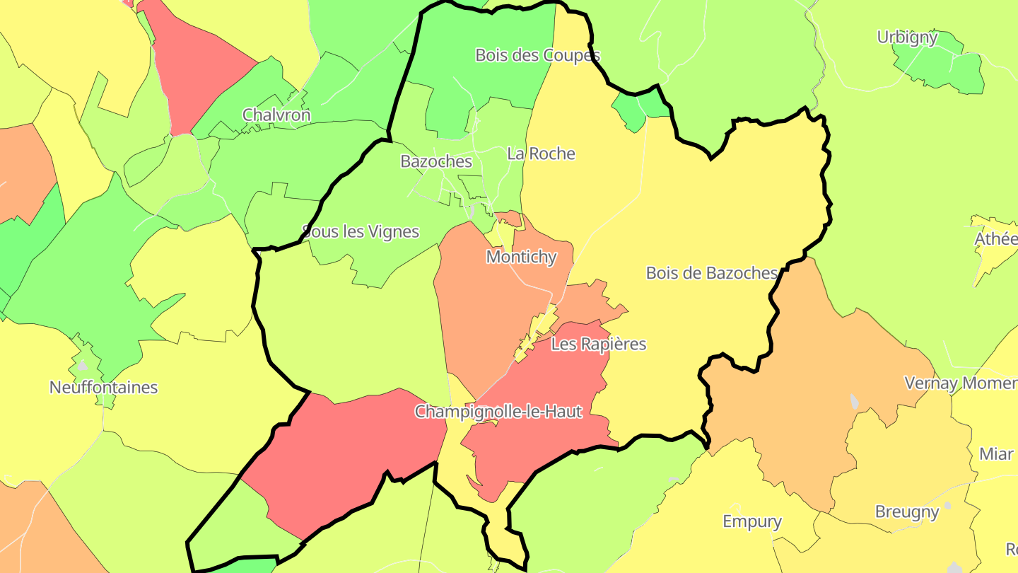 Carte des prix de l'immobilier Bazoches