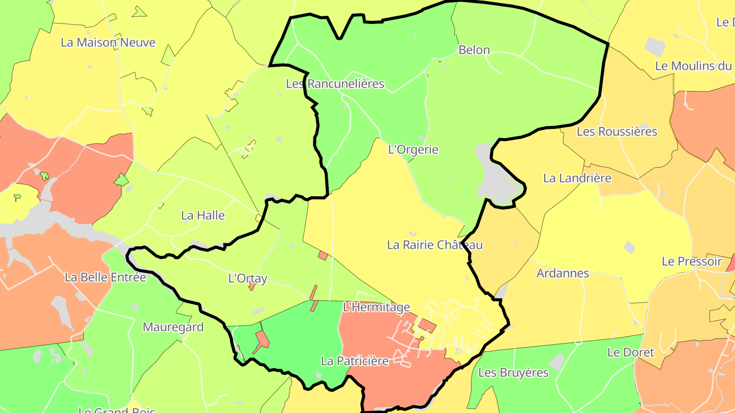 Carte des prix de l'immobilier Bazoges-en-Paillers