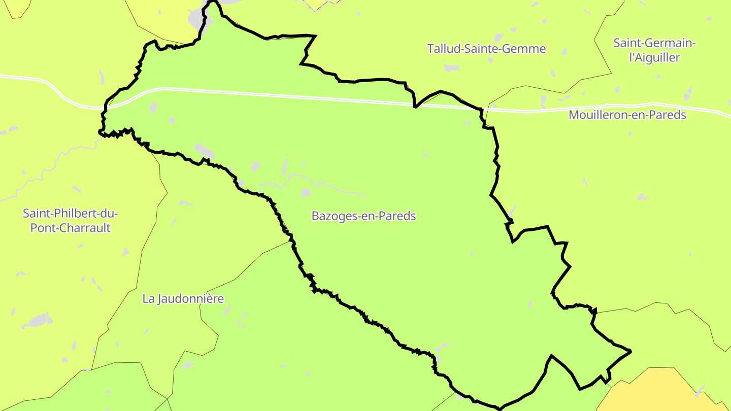 Carte des prix de l'immobilier Bazoges-en-Pareds