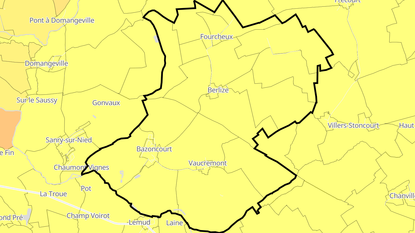 Carte des prix de l'immobilier Bazoncourt
