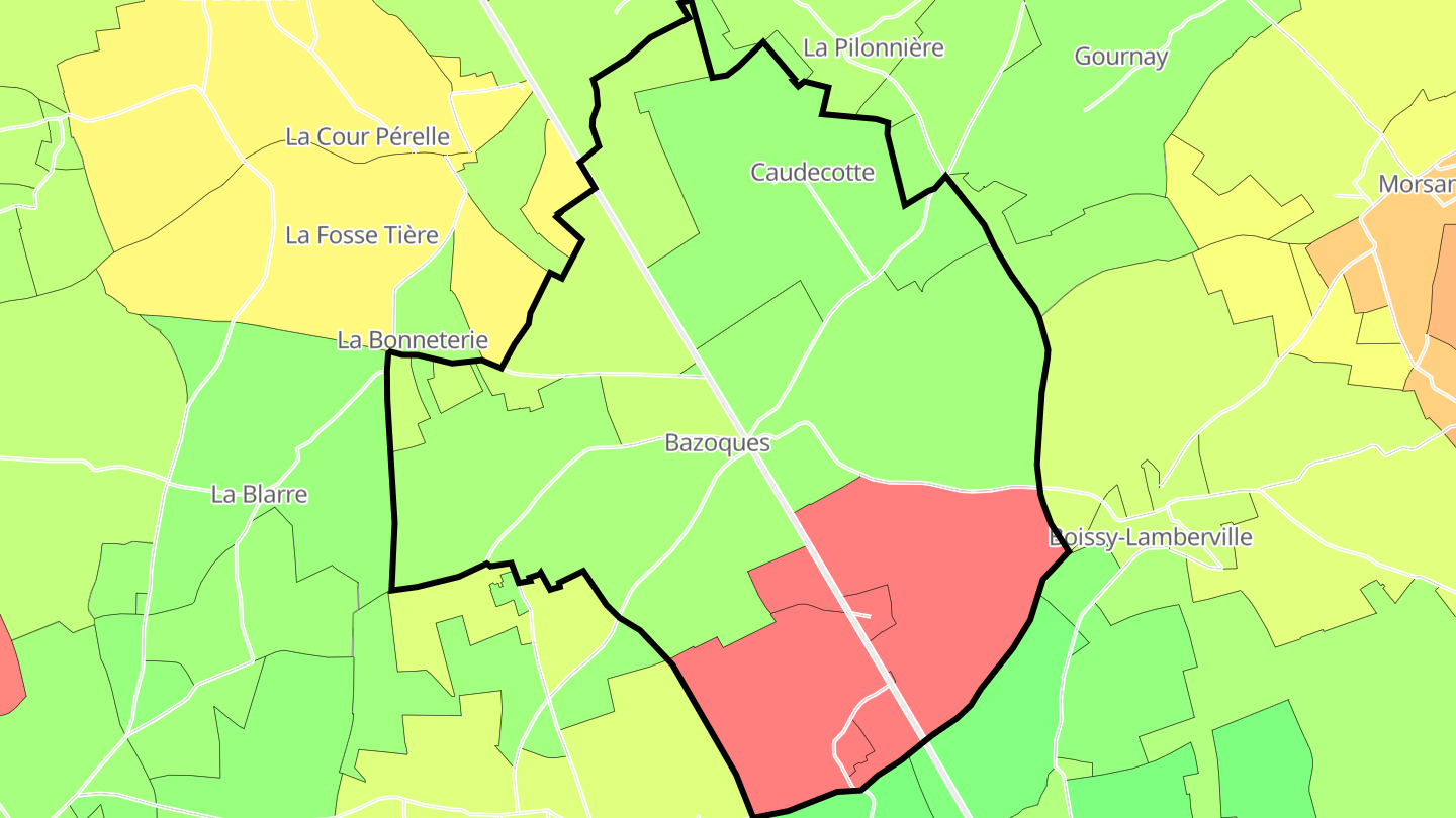 Carte des prix de l'immobilier Bazoques