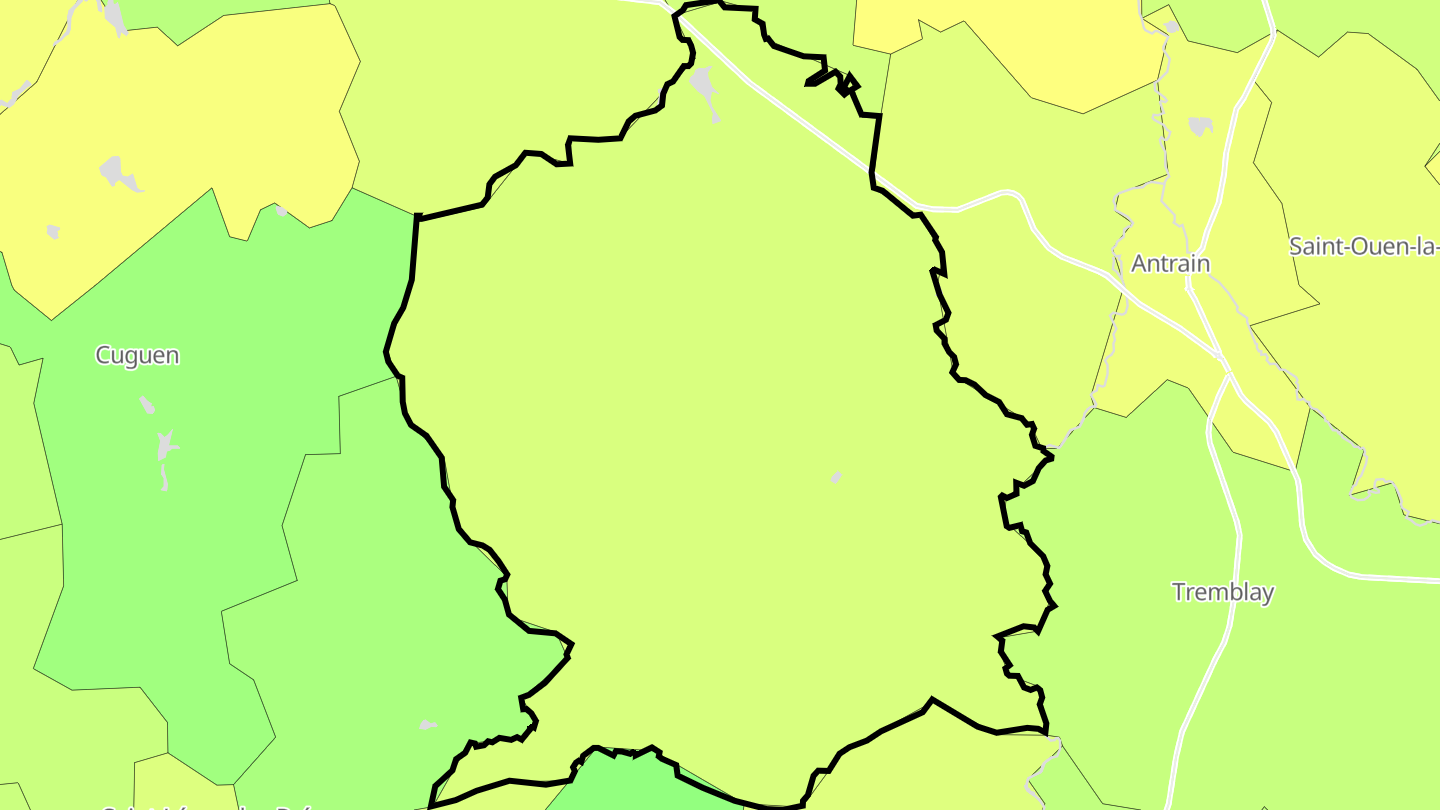 Carte des prix de l'immobilier Bazouges-la-Pérouse