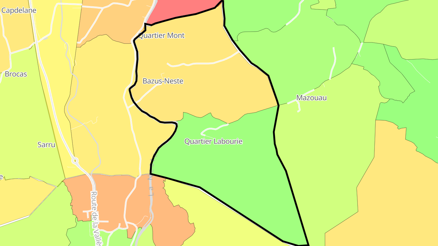 Carte des prix de l'immobilier Bazus-Neste
