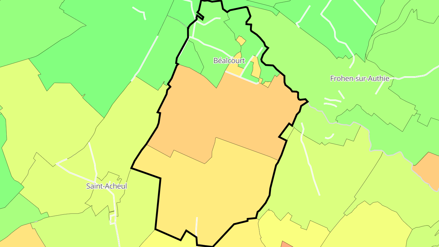 Carte des prix de l'immobilier Béalcourt