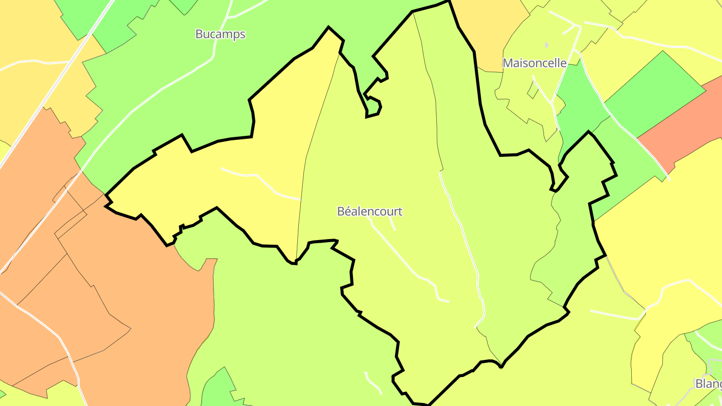 Carte des prix de l'immobilier Béalencourt