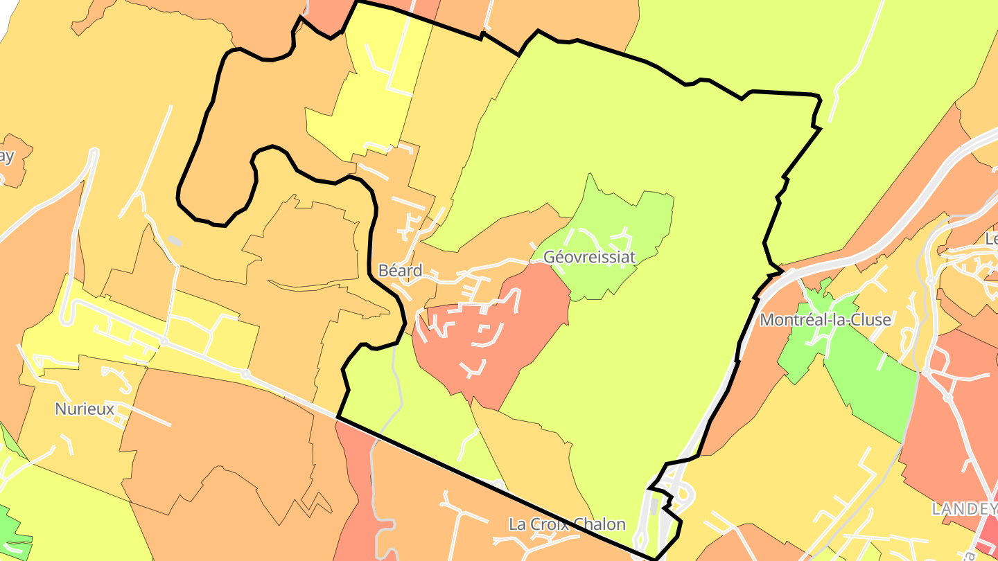 Carte des prix de l'immobilier Béard-Géovreissiat