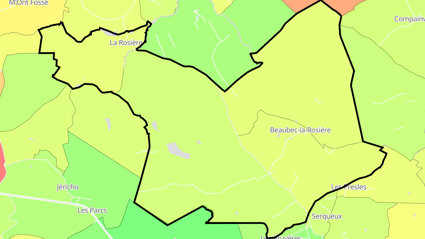 Carte des prix de l'immobilier Beaubec-la-Rosière