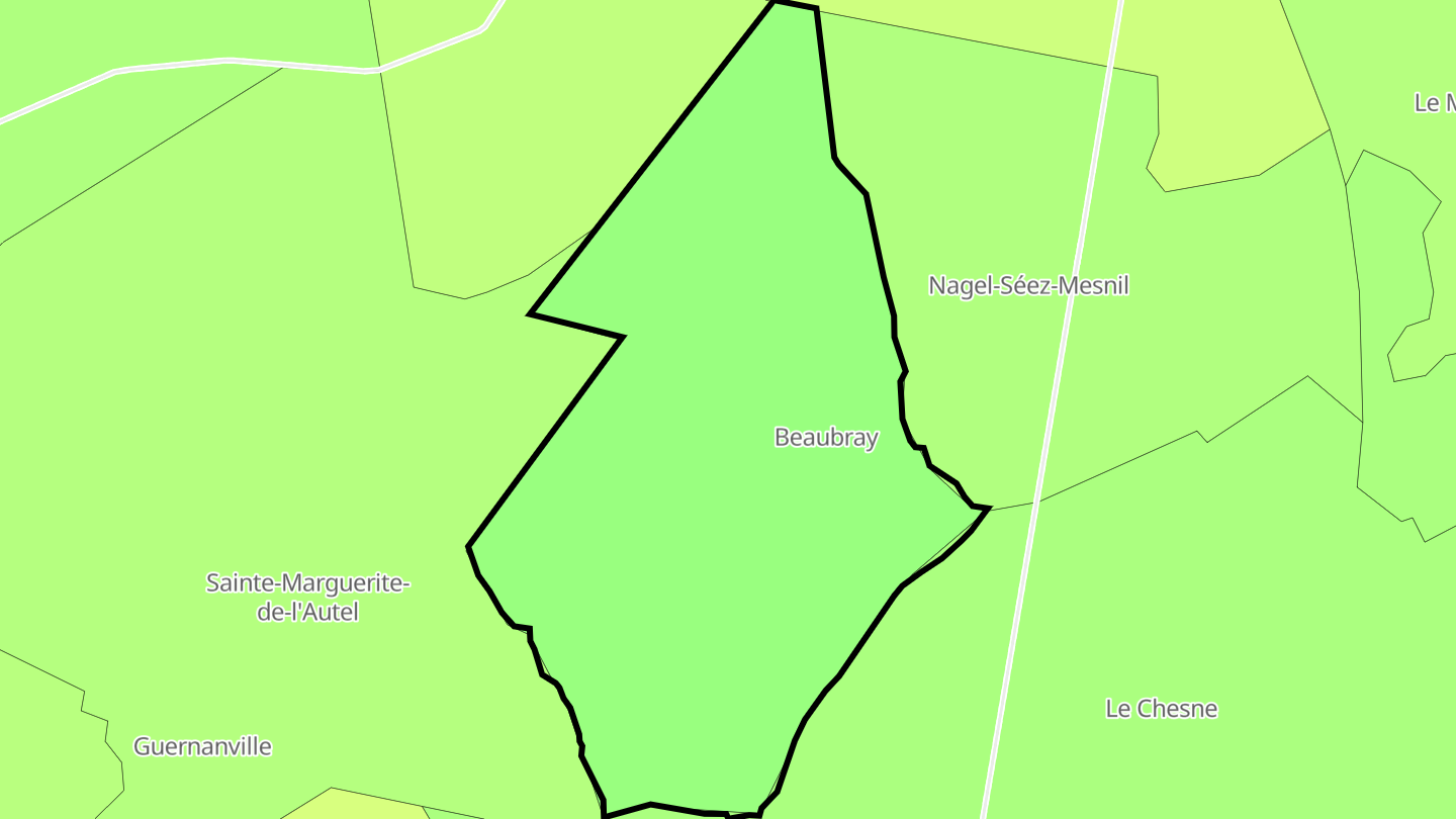 Carte des prix de l'immobilier Beaubray
